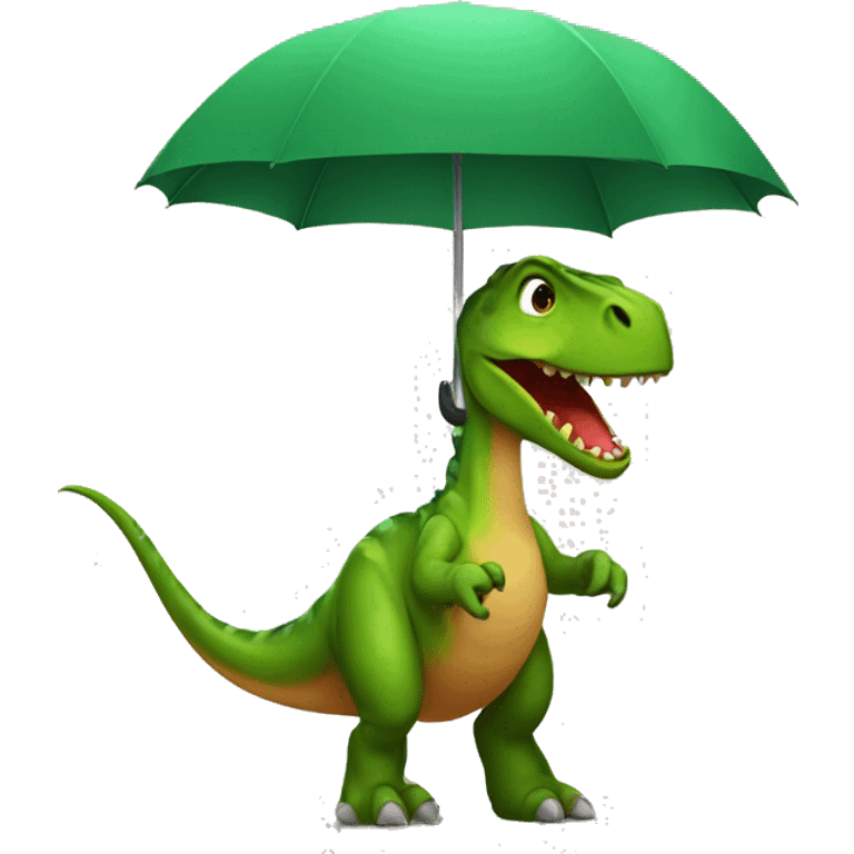 dinosaur with umbrella emoji