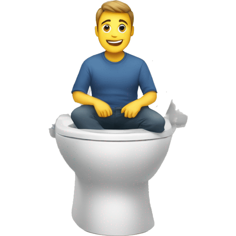 Man inside Skibidi toilet emoji