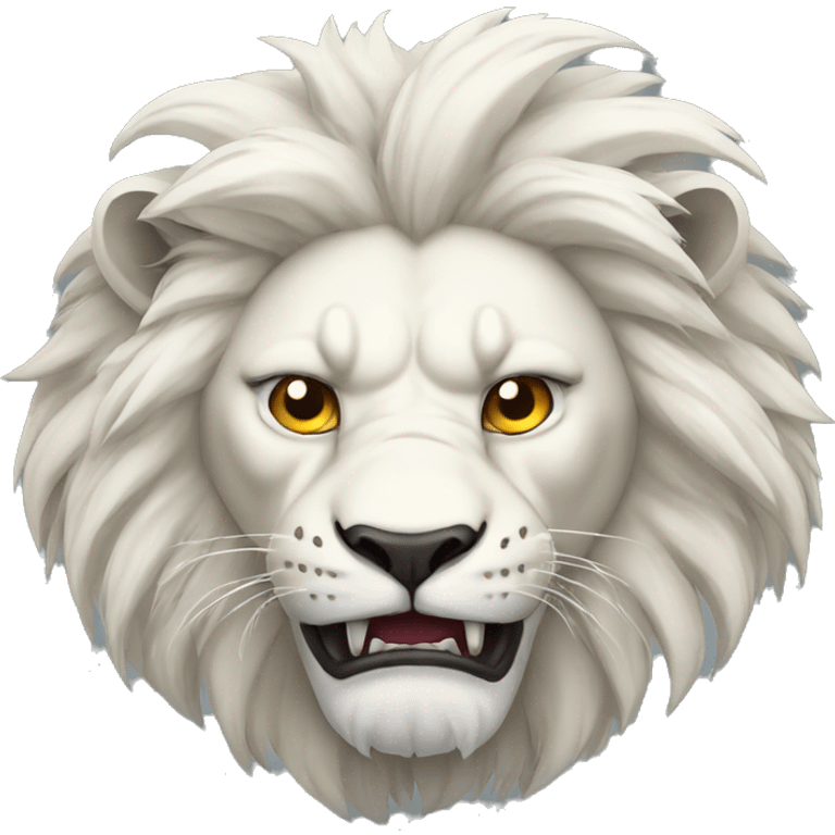 Angry white lion emoji