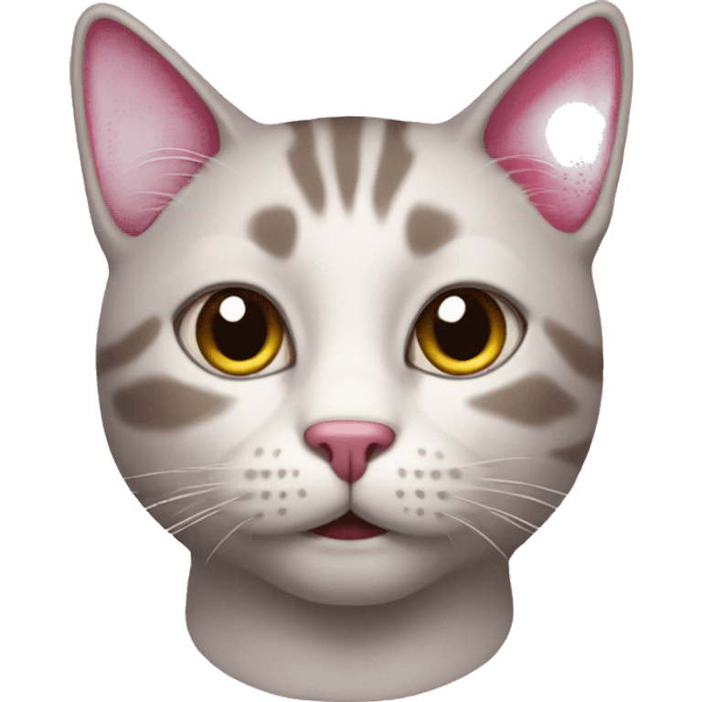 Cat with pink skin emoji