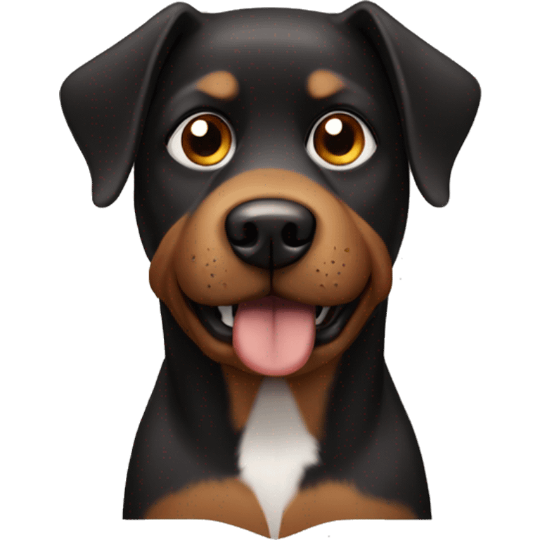  black and brown dog with eye patch emoji