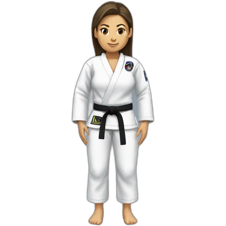 brazilian jiu jitsu black belt female emoji