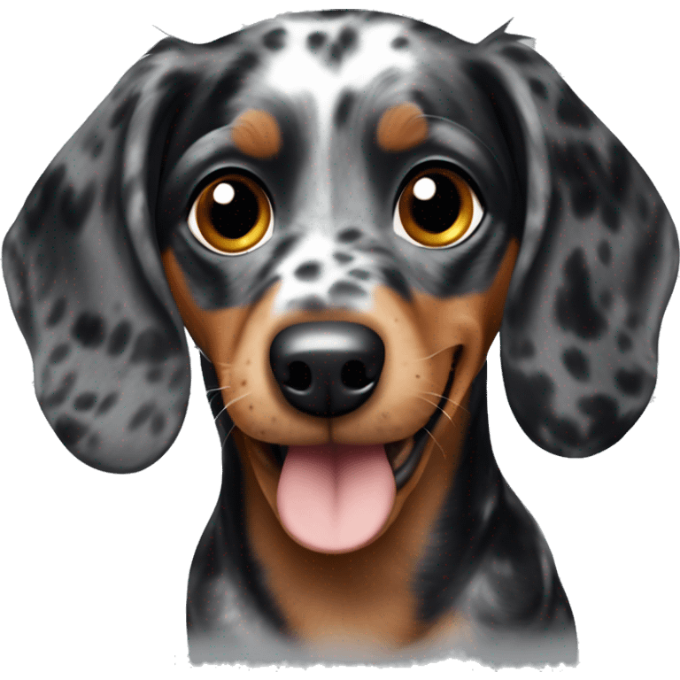 Black Merle mini dachshund  emoji