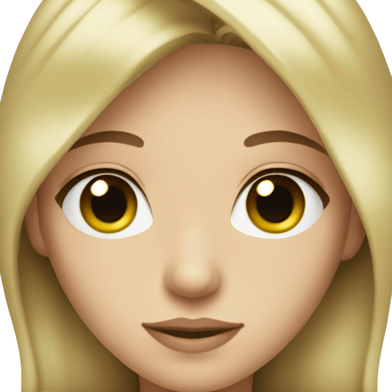 Blonde and brown hair with green eyes wearing black  emoji