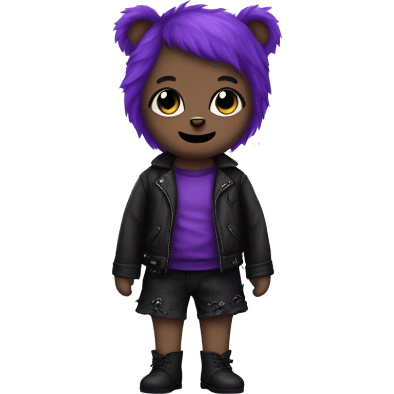 Purple teddy bear goth emoji