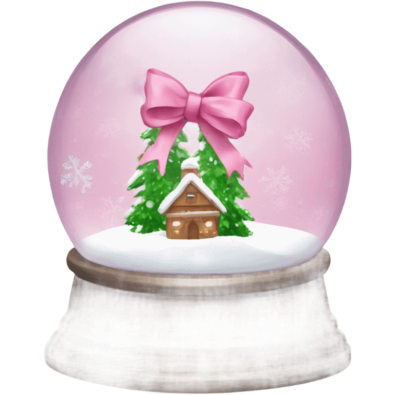 A snow globe with pink ribbon ￼ emoji