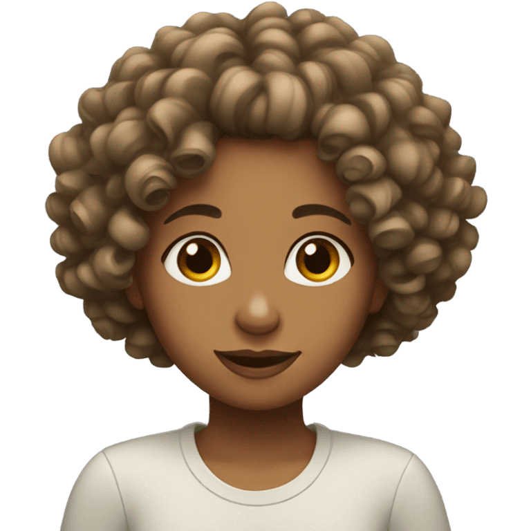 girl whit hair curly emoji