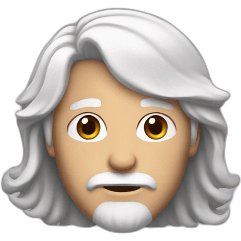 Man with long white hair, he has brown beard emoji