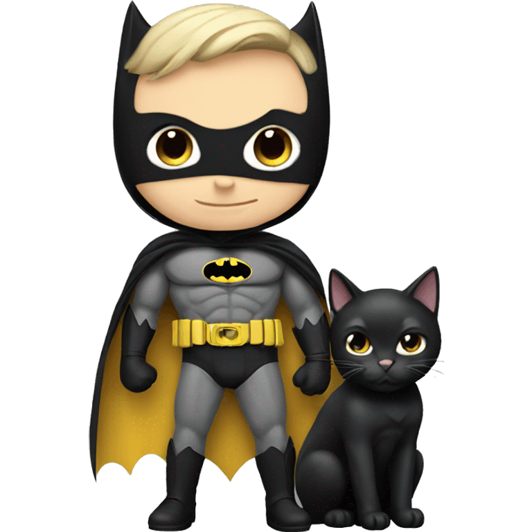 Batman with a kitty emoji