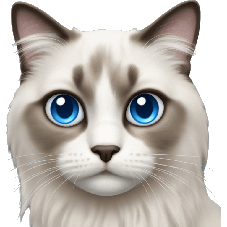 Ragdoll cat with blue eyes emoji