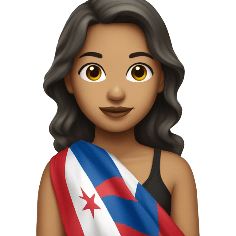 Latina girl with puerto Rico flag emoji