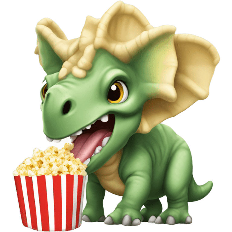 Triceratops eating popcorn emoji