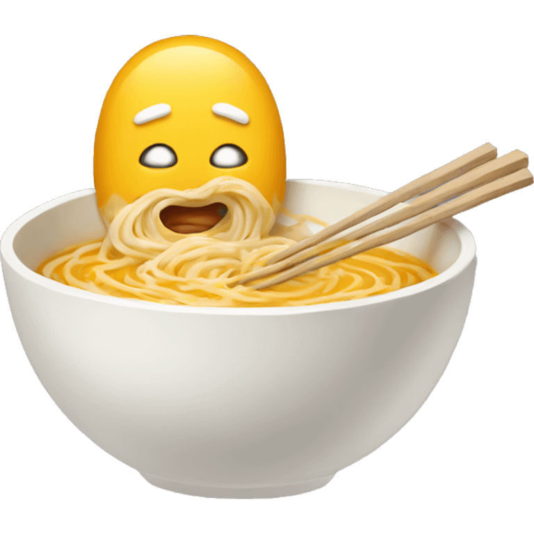 a ramen bowl with paint brush  emoji