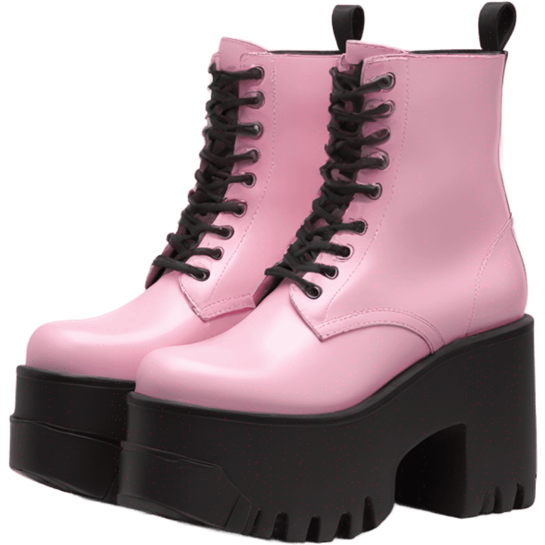 Platform UNIF boots pink emoji