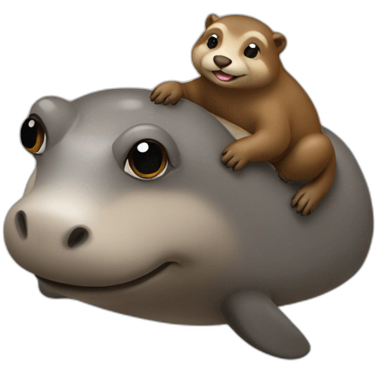 loutre sur un hippopotame emoji