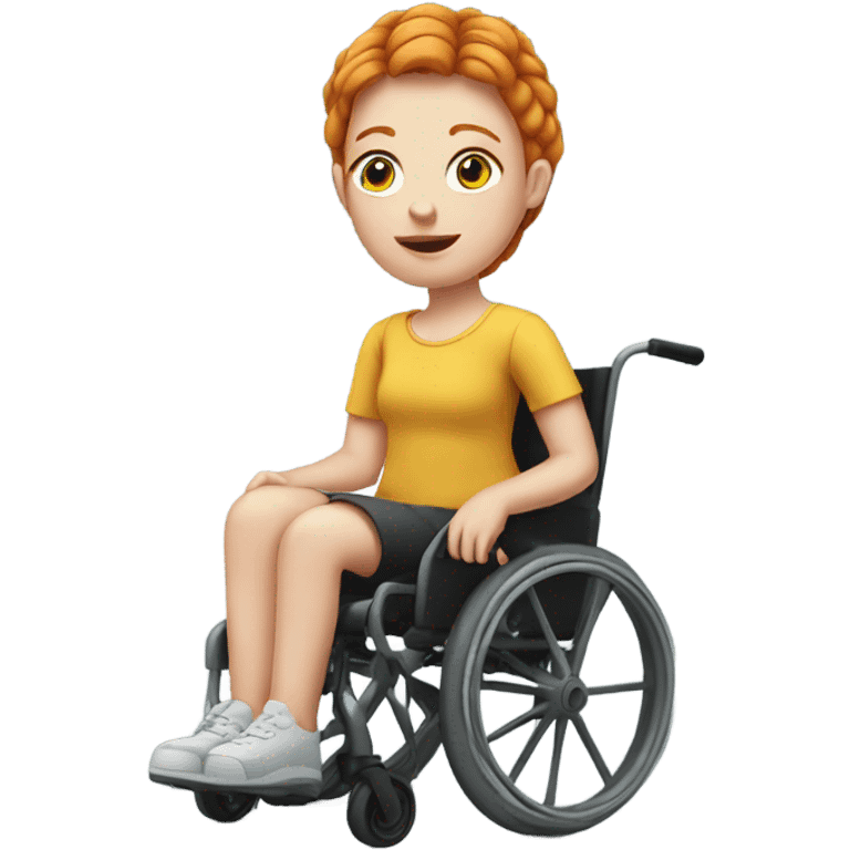 Ginger girl in wheelchair emoji