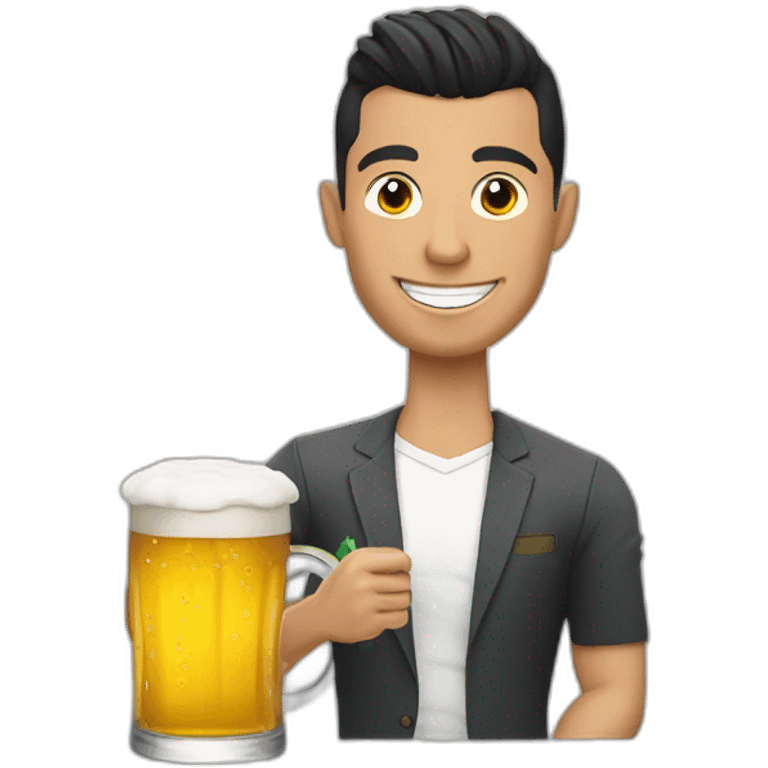 Cr7 qui boit une bière emoji