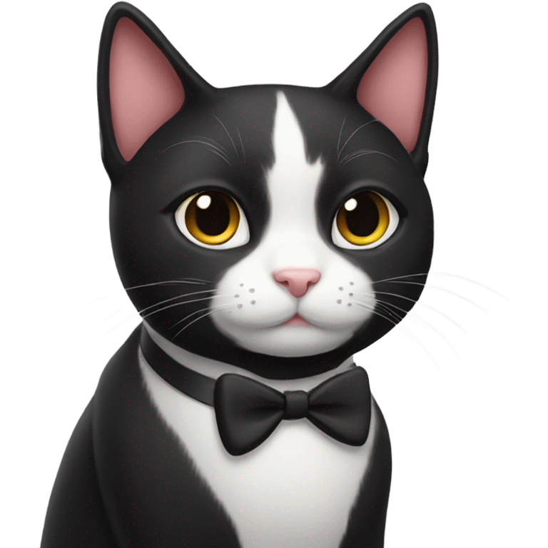 Tuxedo cat love emoji