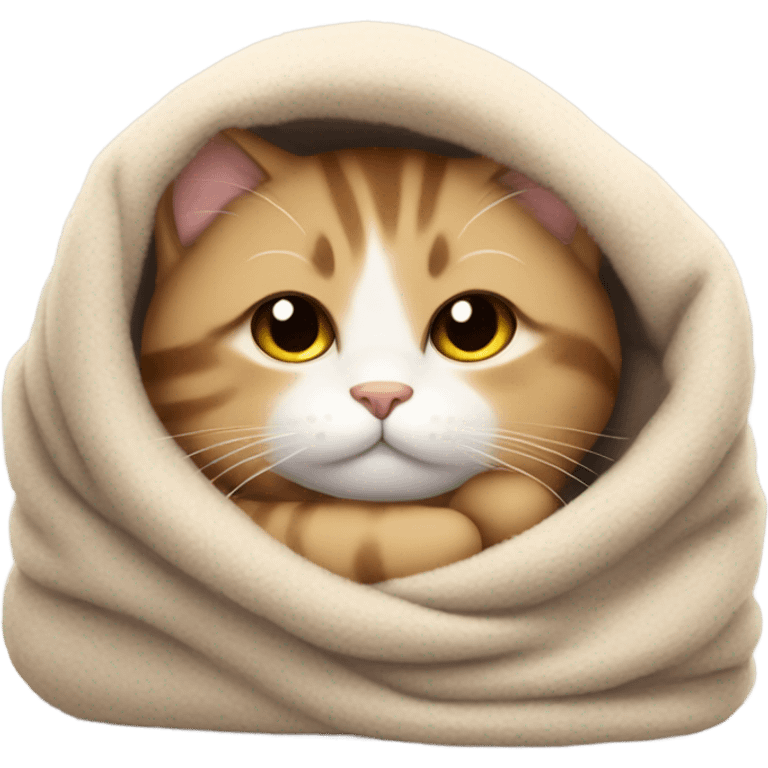 Cat in a blanket emoji