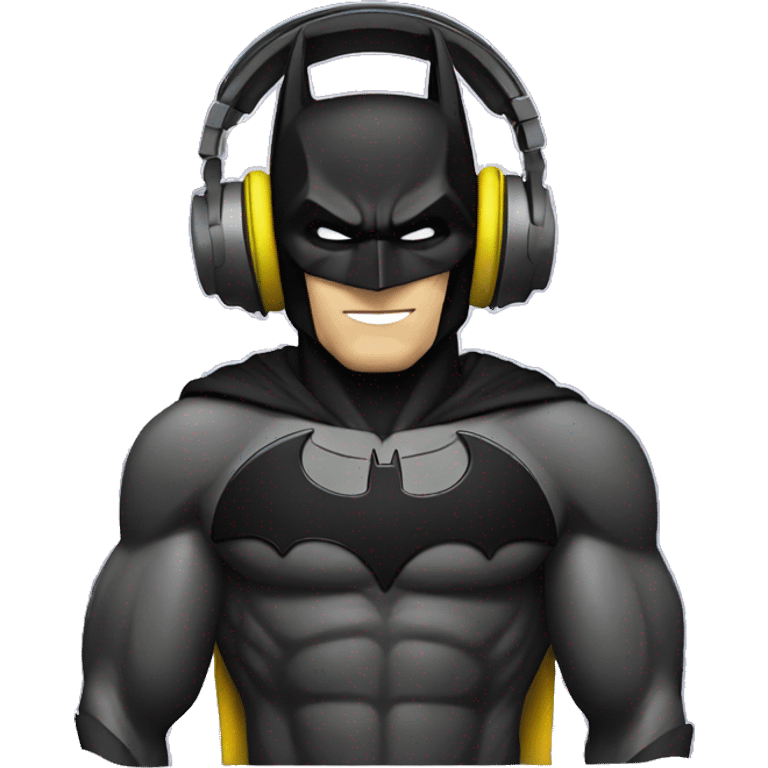 Dj Batman using headphones emoji