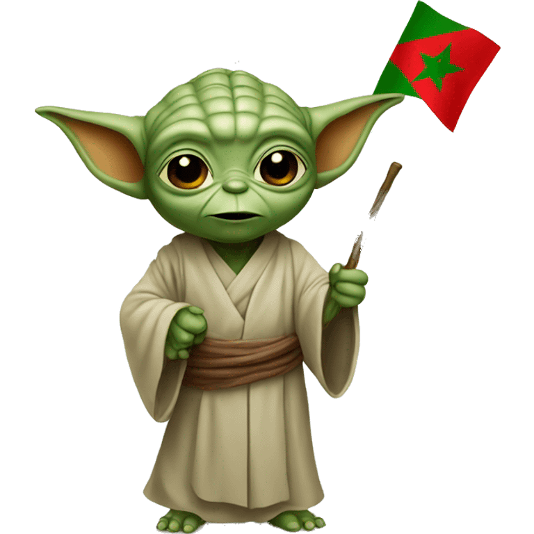 YODA HOLDING MOROCCO FLAG emoji