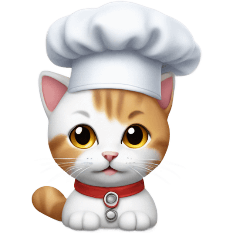 Kitten with chefs hat on emoji