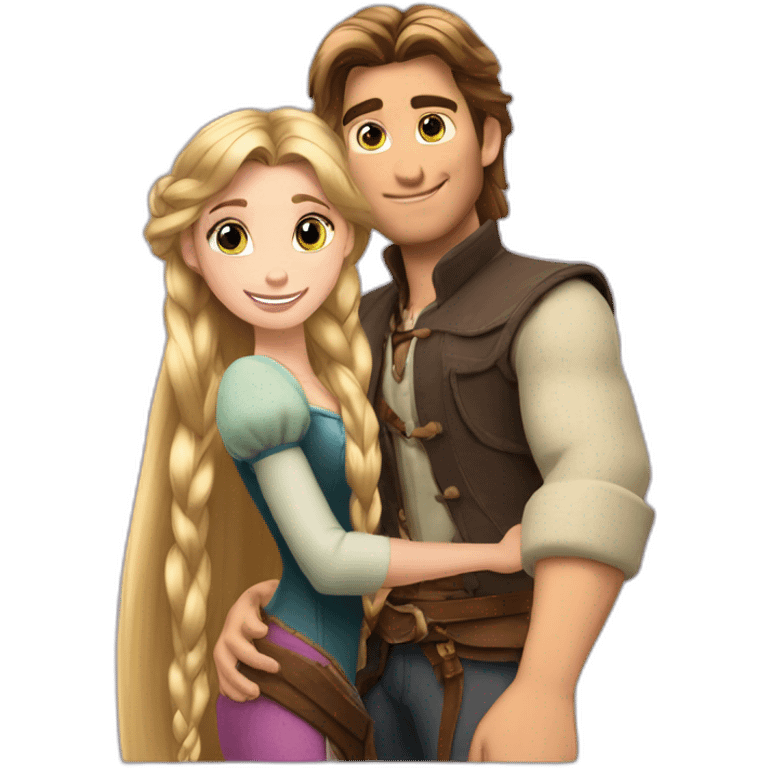 Rapunzel with Flinn Ryder emoji