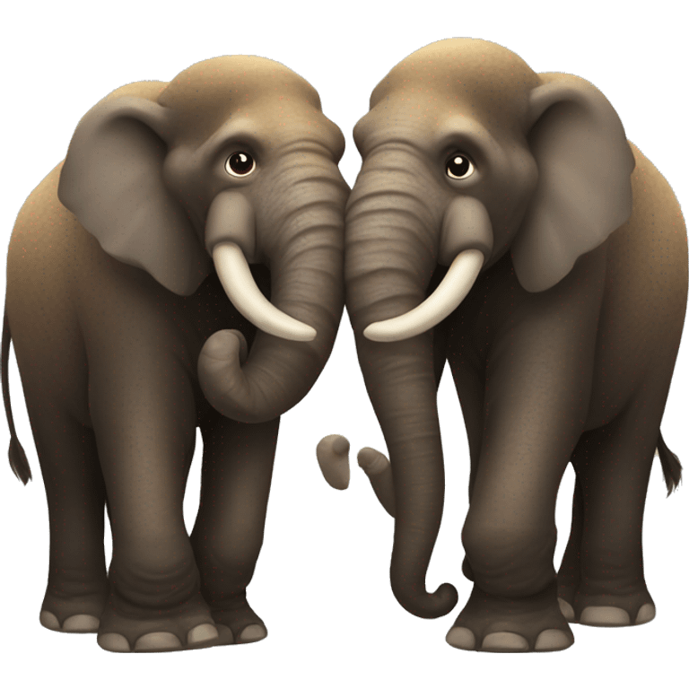 Two mammoths hugging  emoji