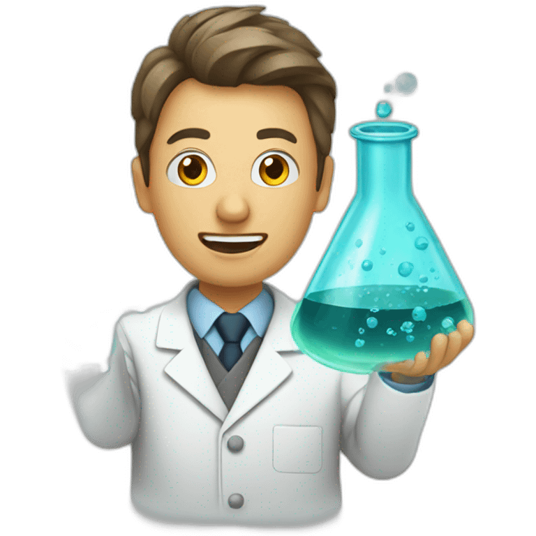 scientist with a conical flask exploding emoji