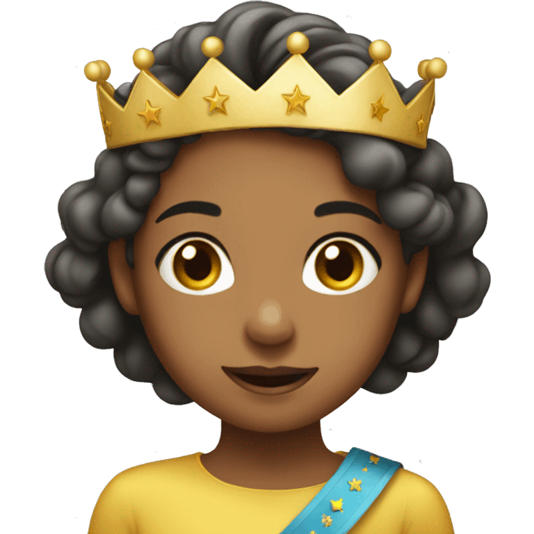 girl with birthday sash and crown emoji