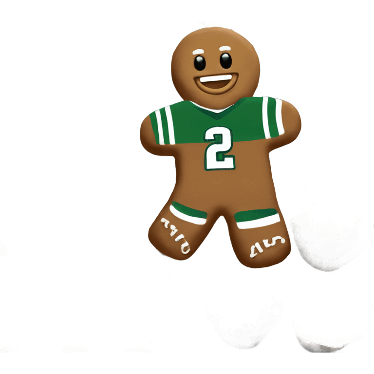 gingerbread man making cupcakes with eagles jersey emoji