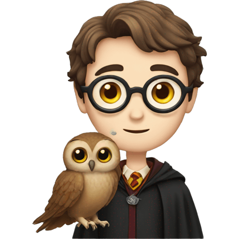 Harry Potter with an owl emoji