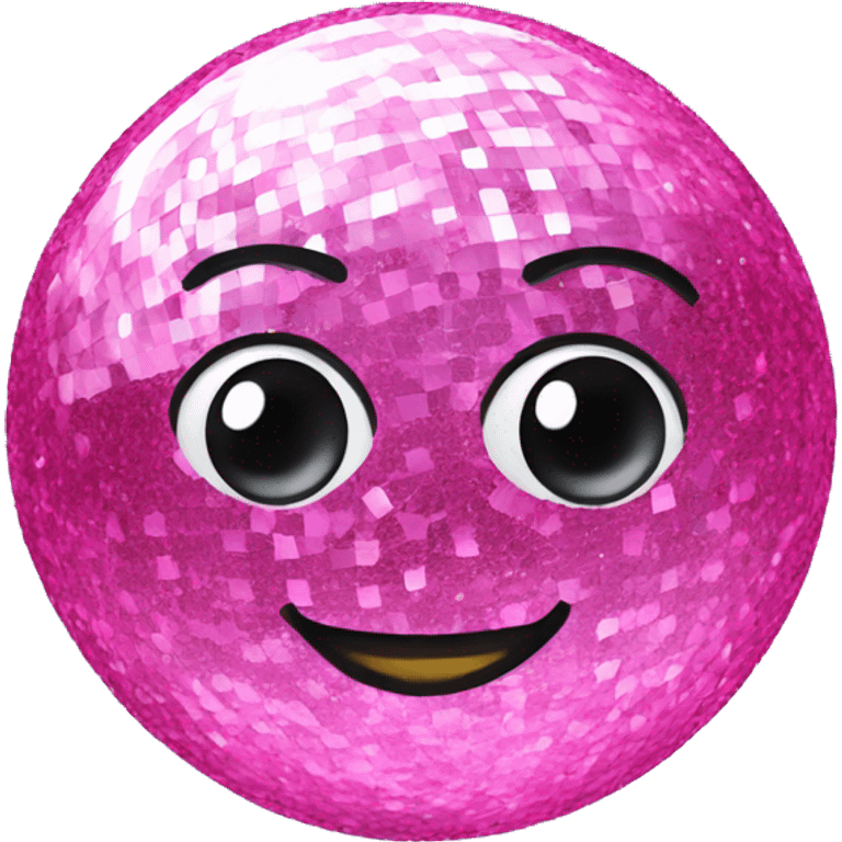 Pink glitter disco ball emoji