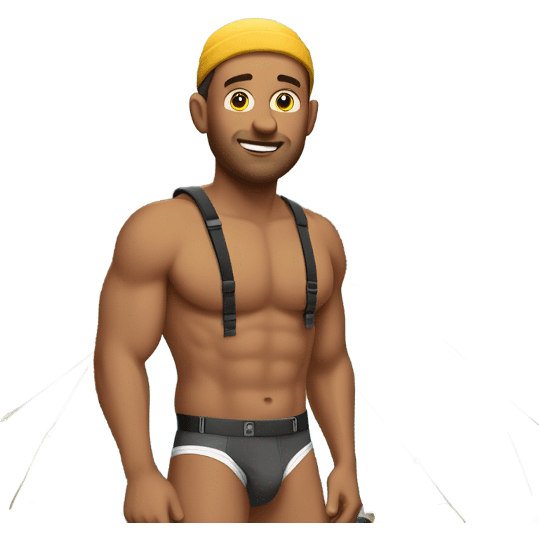 Guy in jockstrap camping emoji