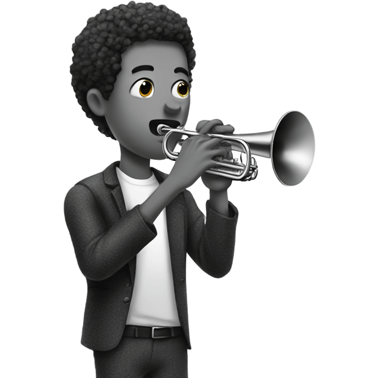 Doodle playing trumpet emoji