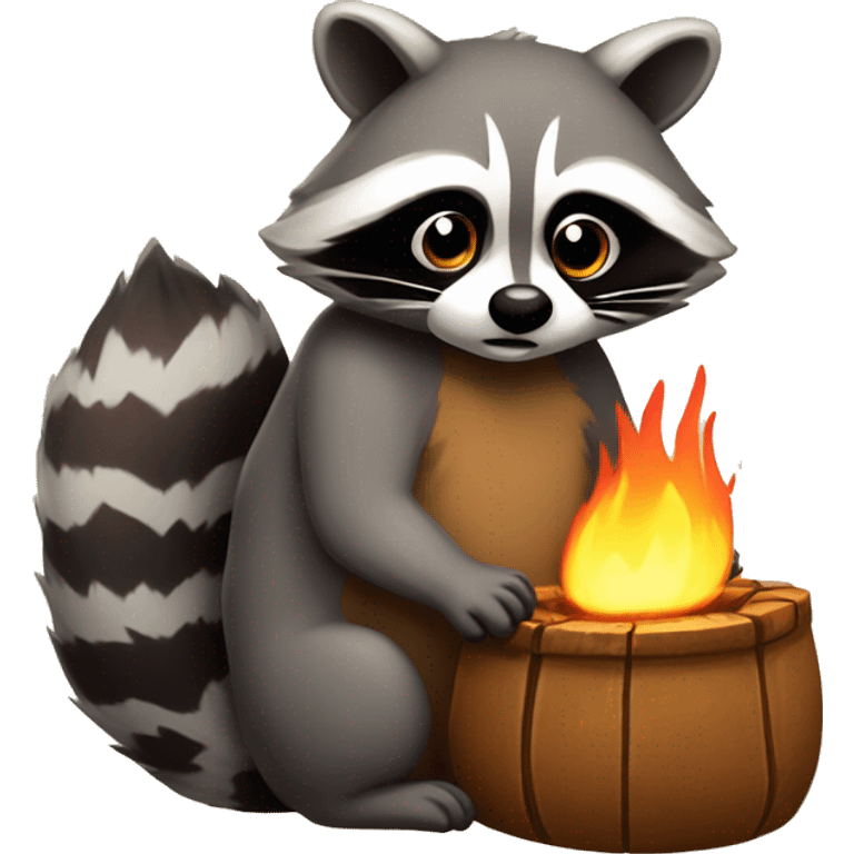 Racoon with a hearth emoji