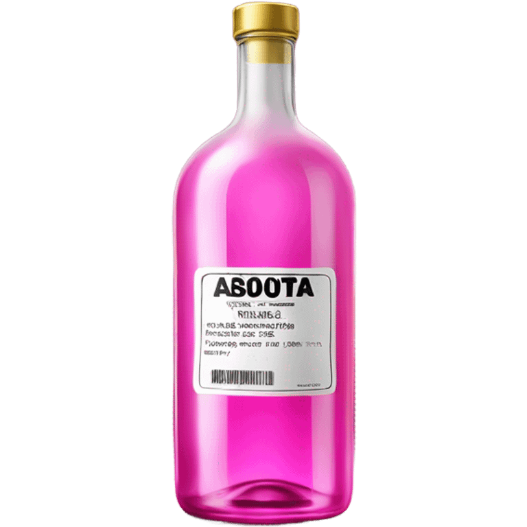 Realistic isolated vodka Bottle with metallic pink label and lid.
  emoji