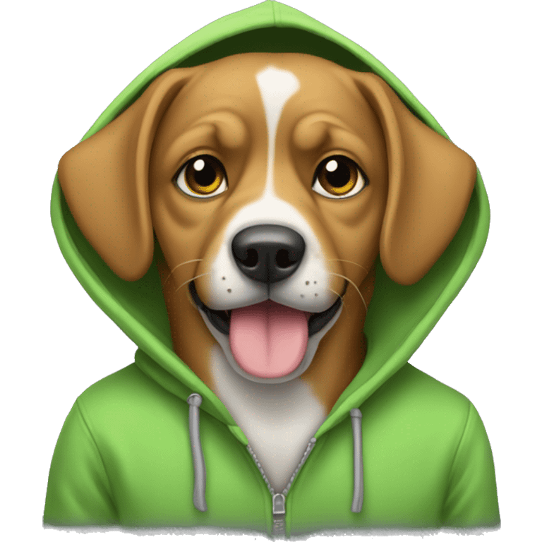 Dog wereing a hoody emoji