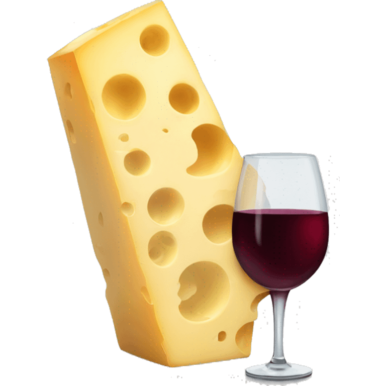 Glass of red wine and block of cheese emoji