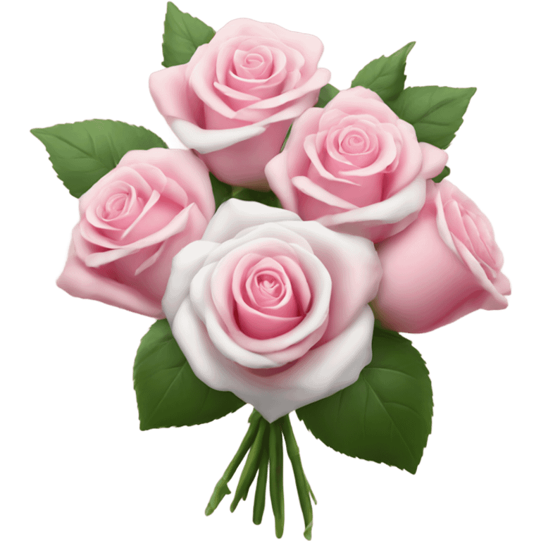 Pink and white rose bouquet emoji