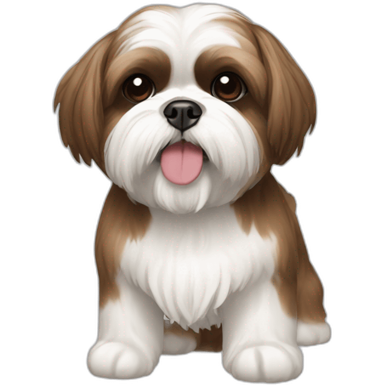 shih tzu brown and white emoji