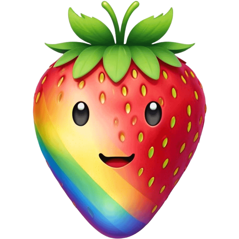 A rainbow strawberry emoji