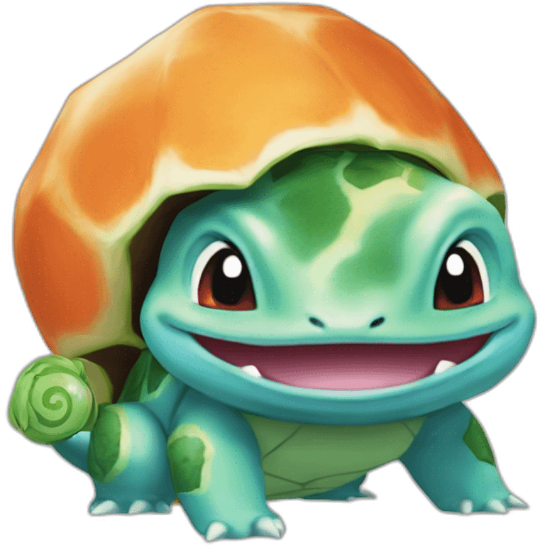 Bulbasaur behind charmander and squirtle emoji