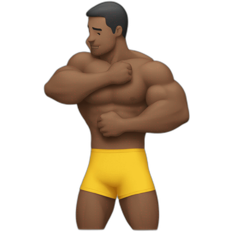 Body builders hug emoji