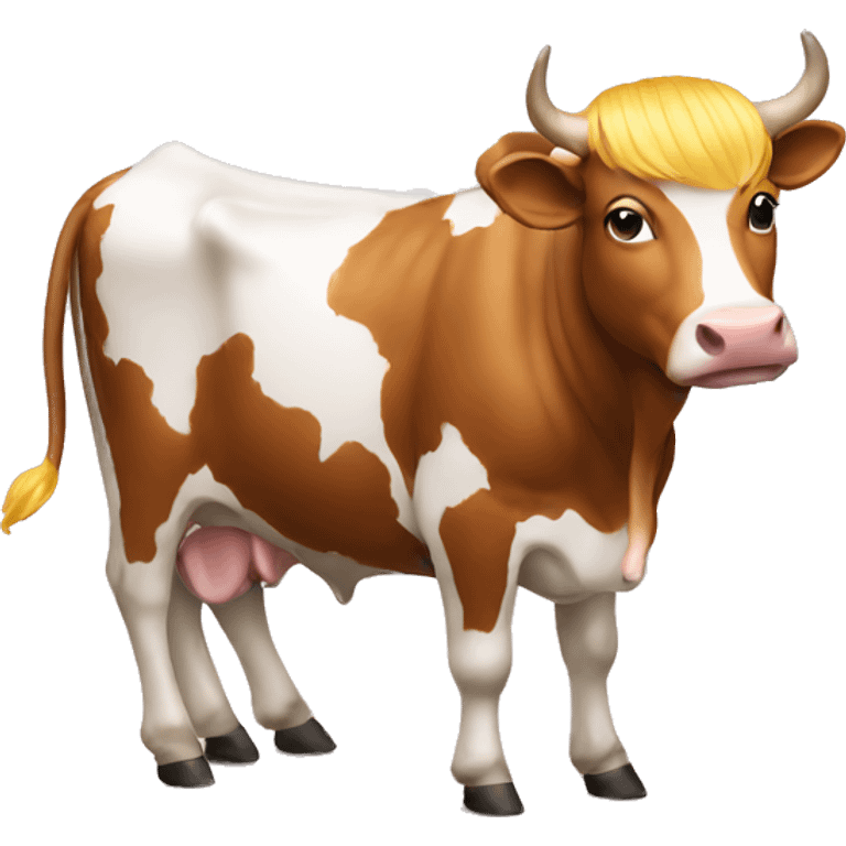 Trump on a cow emoji