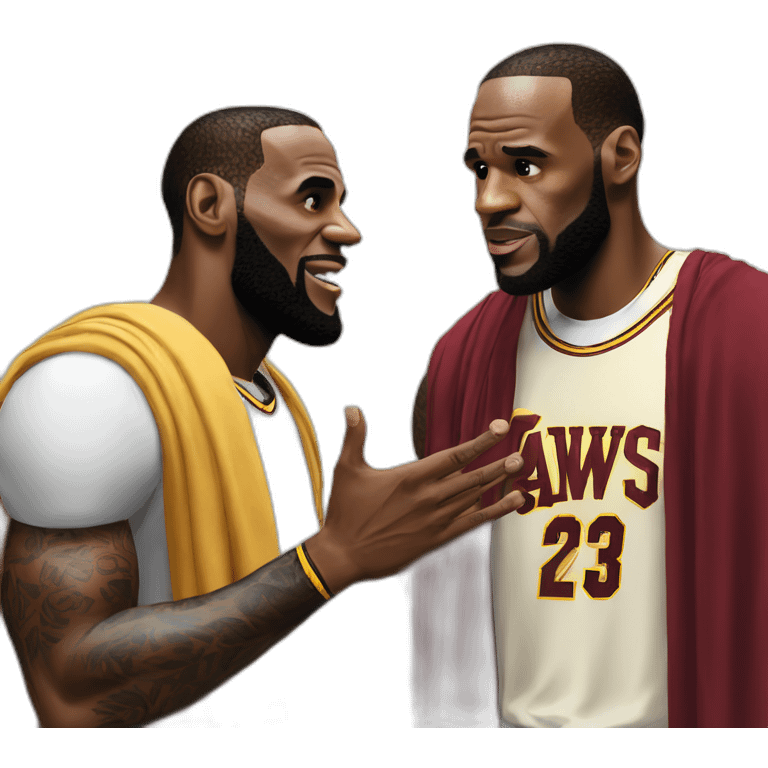 lebron james talking to jesus emoji