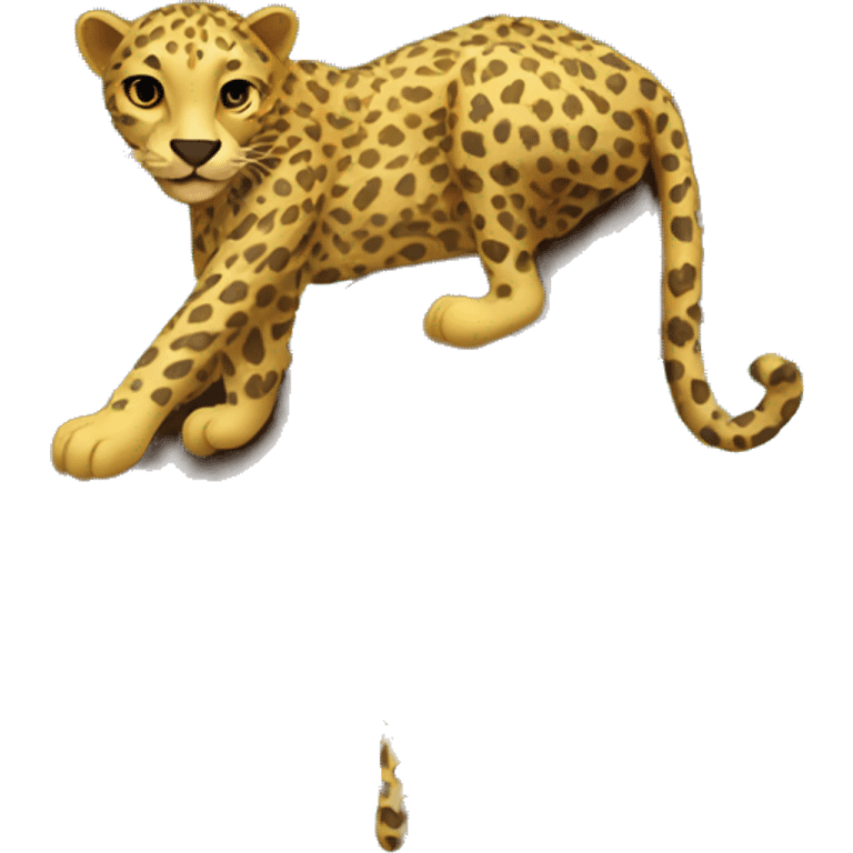 Leopard climbing up a tree emoji