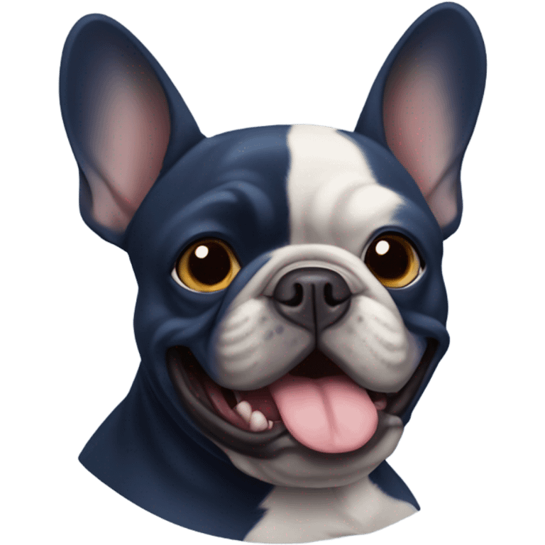 french bull dog total dark blue  emoji