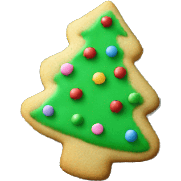 christmas tree single sugar cookie  emoji