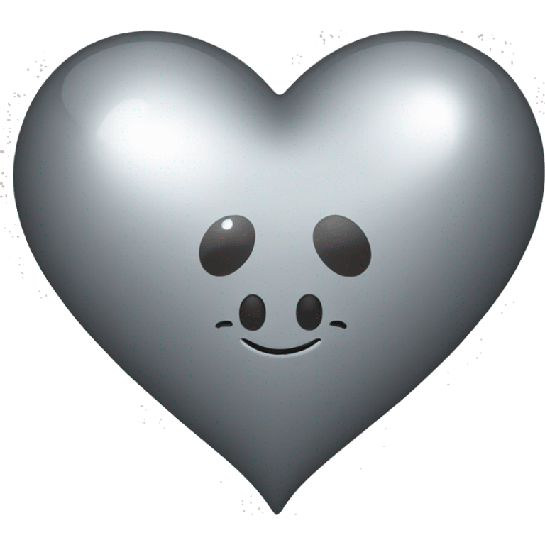 mirrorball in the shape of a heart, gray emoji